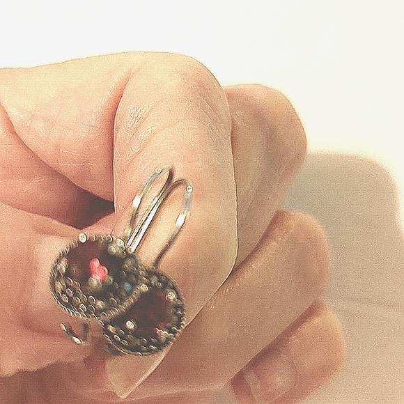 925 garnet earings - Picture 1 of 2
